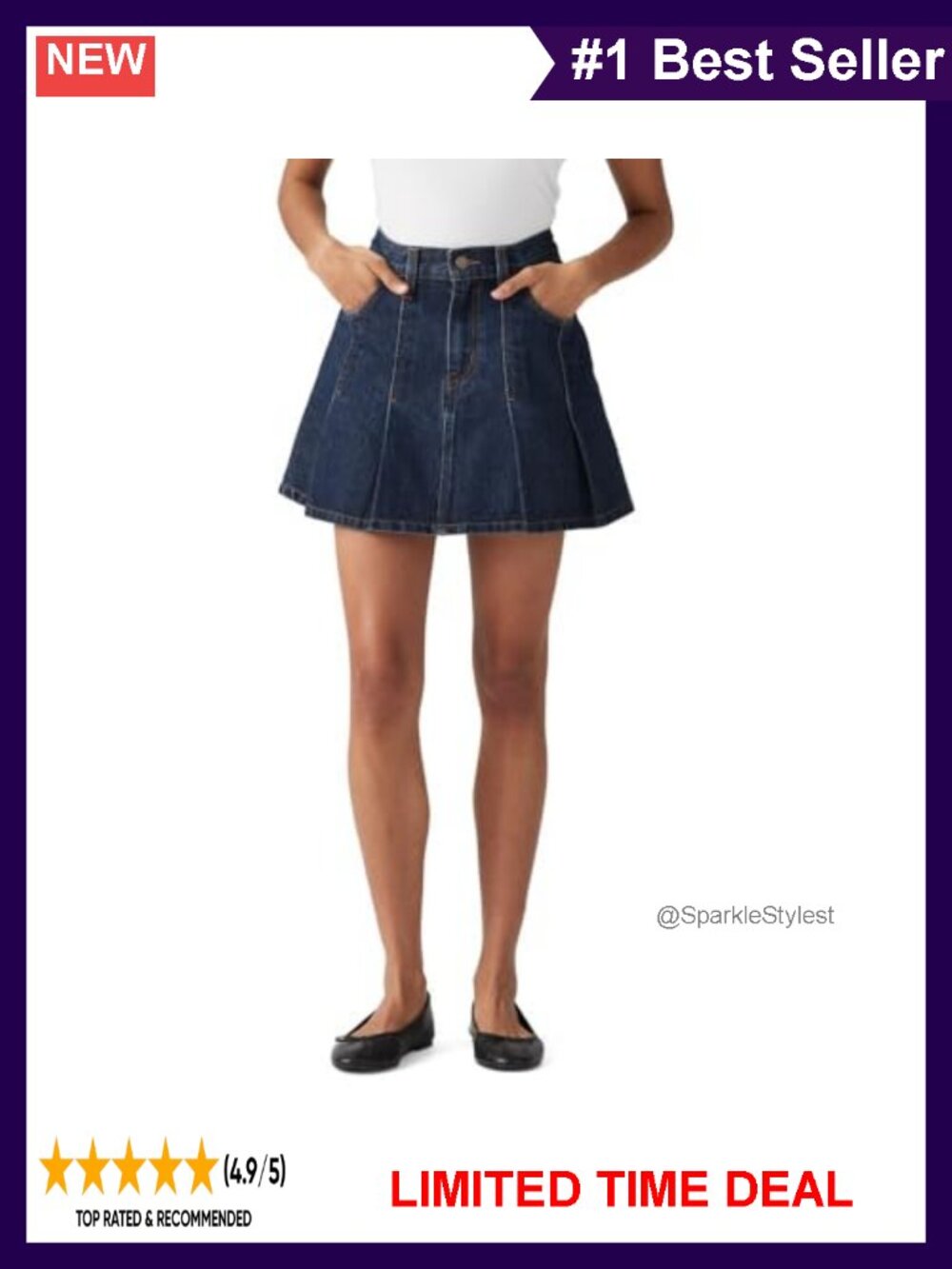 Pleated Mini Skirt Mid Rise Cotton Casual